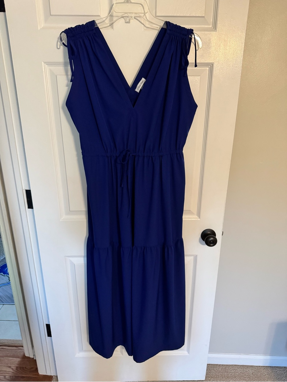 Calvin Klein Sleeveless Maxi Dress in Royal Blue